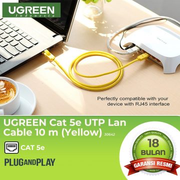 UGREEN Cat 5e UTP Lan Cable 10 Meter (Yellow)