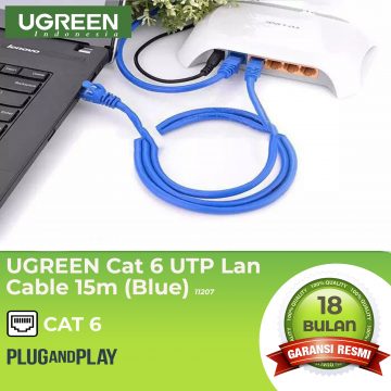 UGREEN Cat 6 UTP Lan Cable 15 Meter (Blue)