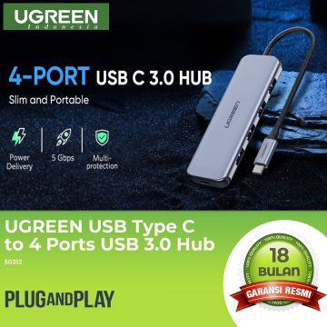 UGREEN USB Type C to 4 Ports USB 3.0 Hub